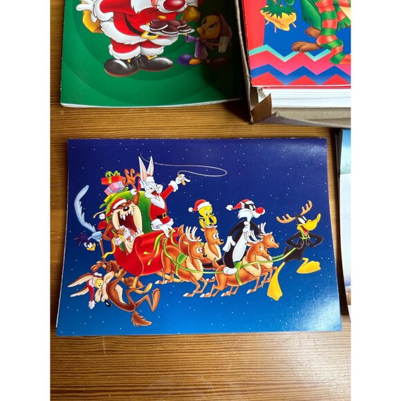 Cleo 1996 vintage paper Christmas greetings cards looney tunes - Picture 2 of 8